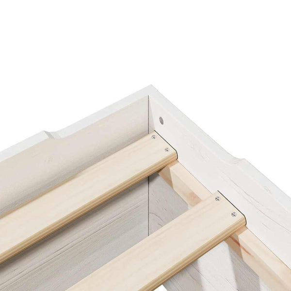 Sängynrunko Ei Patja Pinottava Valkoinen 90x190cm Massiivipuuta