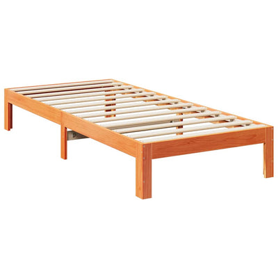 Sängynrunko ilman patjaa vahanruskea 90x200 cm täysi mänty