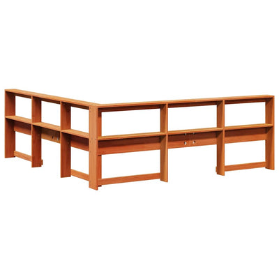 Vaharuskea kirjahyllyn pääty l-muotoinen Calut 200cm (massiivipuumänty)