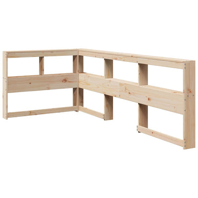 Kirjahyllyn pääty L-muotoinen 80 cm massiivipuumäntyä