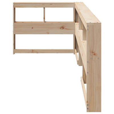 Kirjahyllyn pääty L-muotoinen 80 cm massiivipuumäntyä