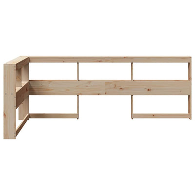 Kirjahyllyn pääty L-muotoinen 80 cm massiivipuumäntyä