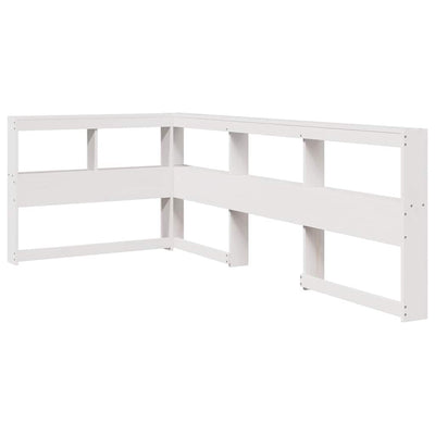 Kirjahyllyn pääty L-muotoinen valkoinen 80 cm massiivipuumänty