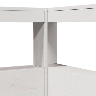 Valkoinen kirjahyllyn pääty l-muotoinen Calut 80cm (massiivipuumänty)