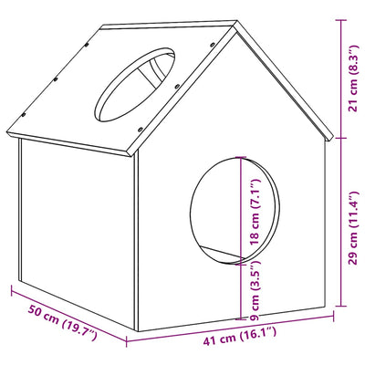 Cat House Wax Ruskea 41x50x50 cm Massiivipuumänty