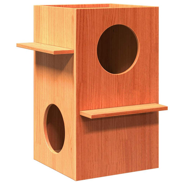 Ruskea cat house Mantho 43x43x60cm (massiivipuumänty)