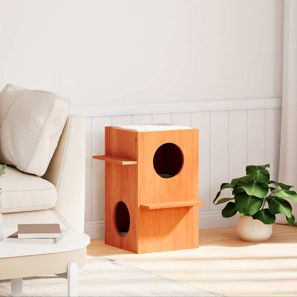 Ruskea cat house Mantho 43x43x60cm (massiivipuumänty)