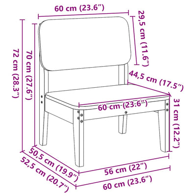puutarhatuolit 2 kpl wax ruskea 60x52,5x72 cm massiivipuu mänty