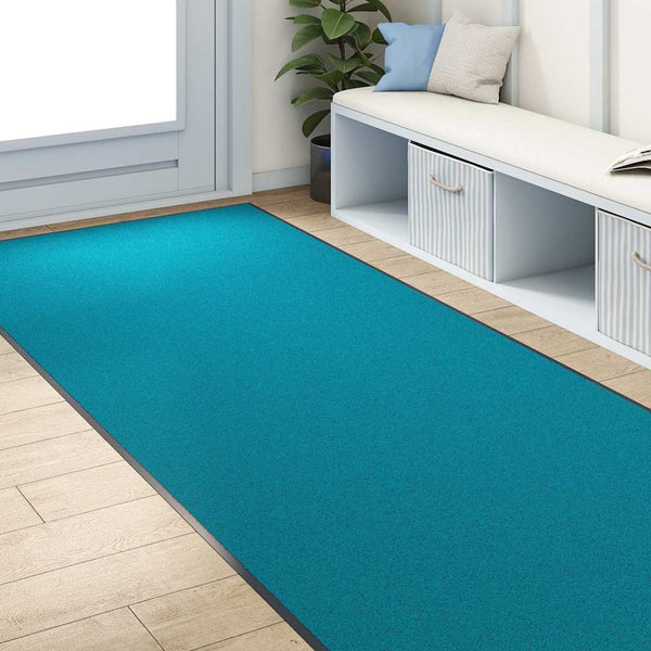 Ovenmatto Muut Syaaninen ja musta 120 x 300 cm Polyamidi ja PVC