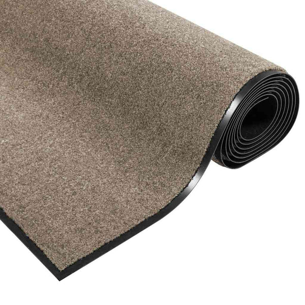Ovenmatto Beige ja musta 120 x 300 cm Polypropeeni ja vinyyli