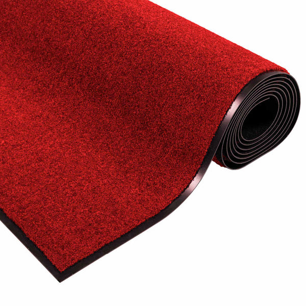 Ovenmatto Punainen ja Musta 90 x 150 cm Polypropeeni ja vinyyli