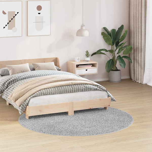 Liukumaton Shaggy Matto Harmaa 160 x 160 cm PP