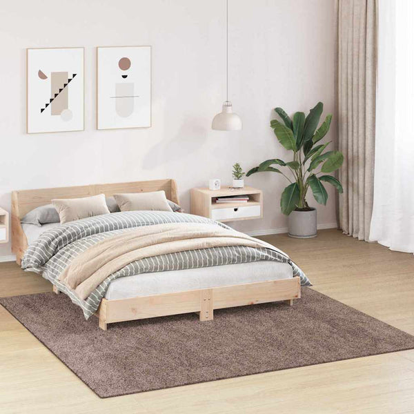 Liukumaton Shaggy Matto Ruskea 200 x 200 cm PP