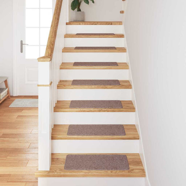Liukumattomat portaamatot 15 kpl 60 x 25 cm Vaaleanruskea PP
