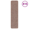 Liukumattomat portaamatot 15 kpl 75 x 20 cm Vaaleanruskea PP
