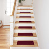 Liukumattomat portaamatot 15 kpl 60 x 25 cm Bordeaux’n punainen