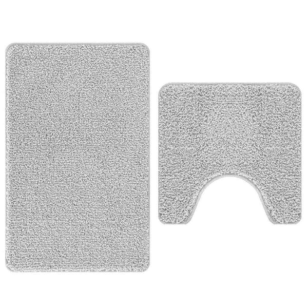 Liukumaton kylpyhuoneen matto-setti 2 kpl Harmaa 50 x 50 cm PP