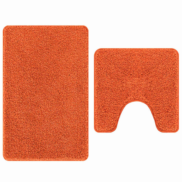 Liukumaton kylpyhuoneen matto-setti 2 kpl Oranssi 50 x 50 cm PP