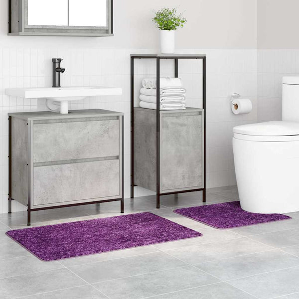 Liukumaton kylpyhuoneen matto-setti 2 kpl Violetti 50 x 50 cm