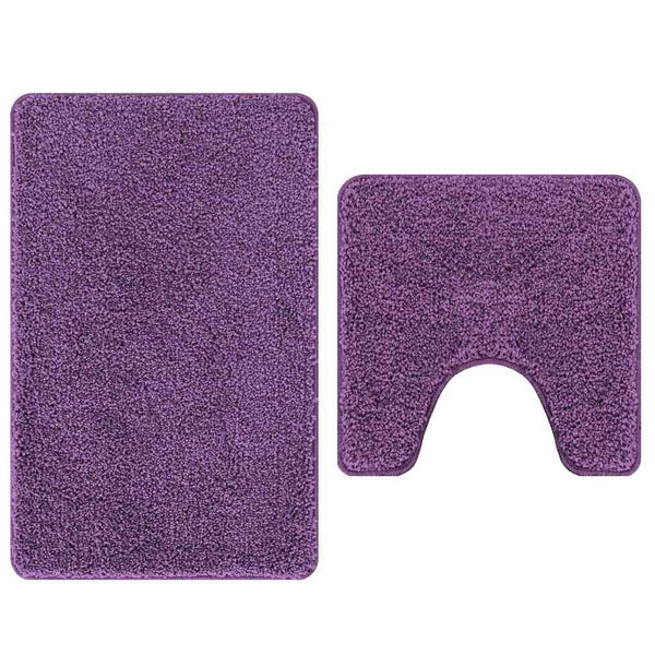 Liukumaton kylpyhuoneen matto-setti 2 kpl Violetti 50 x 50 cm