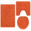 Liukumaton kylpyhuoneen matto-setti 3 kpl Oranssi 50 x 80 cm PP
