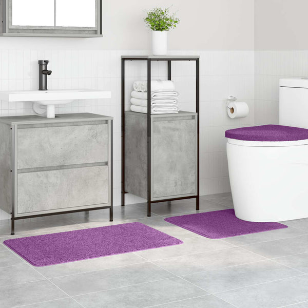 Liukumaton kylpyhuoneen matto-setti 3 kpl Violetti 50 x 80 cm