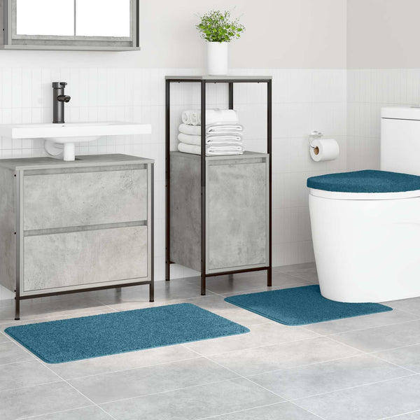 Liukumaton kylpyhuoneen matto-setti 3 kpl Sininen 50 x 80 cm PP