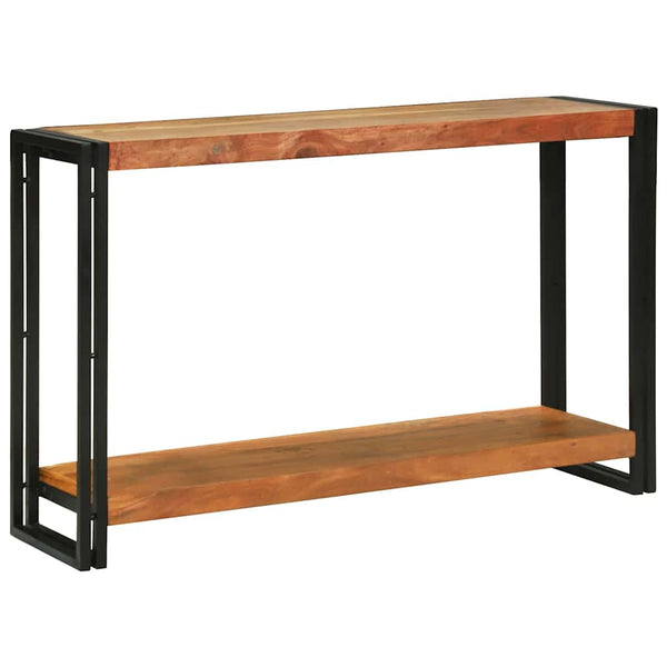 Konsolipöytä hyllyllä Ruskea 120 x 33 x 75 cm Tiheä akasiapuu