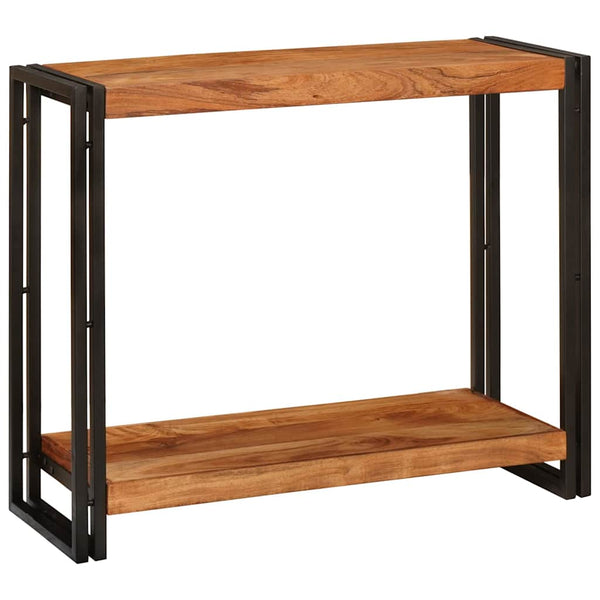 Konsolipöytä hyllyllä Ruskea 90 x 33 x 75 cm Tiheä akasiapuu