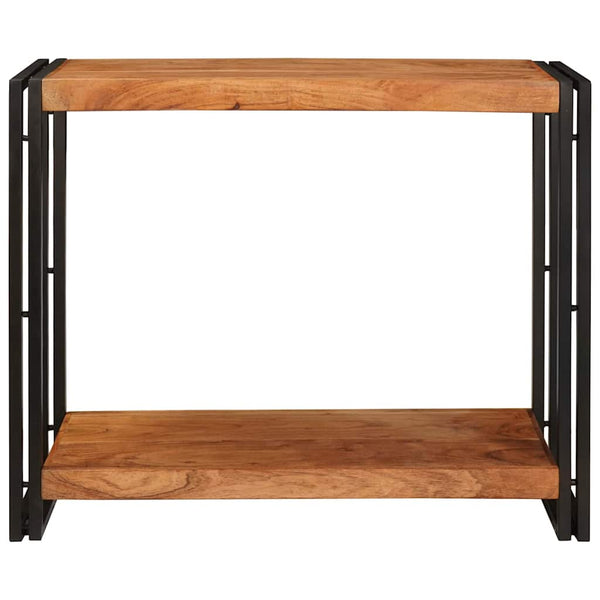 Konsolipöytä hyllyllä Ruskea 90 x 33 x 75 cm Tiheä akasiapuu