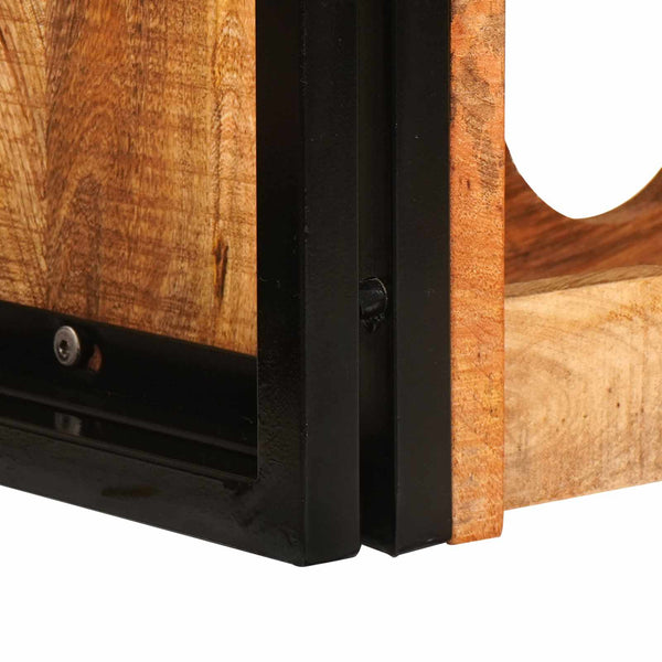 Viinipukki ruskea 100 x 45 x 33 cm Kiinteä karkea mango-puu
