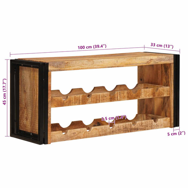 Viinipukki ruskea 100 x 45 x 33 cm Kiinteä karkea mango-puu