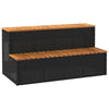 Hot Tub Step Black 100x50x50,5 cm polyrottinki kiinteä akaasia