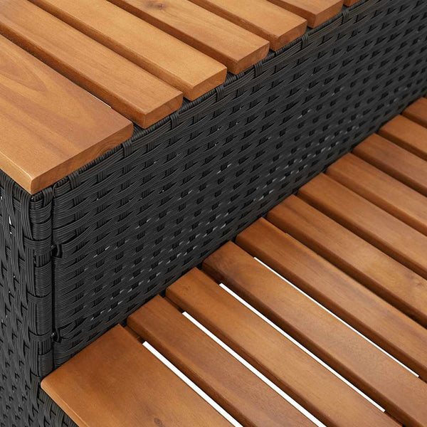 Hot Tub Step Black 100x50x50,5 cm polyrottinki kiinteä akaasia