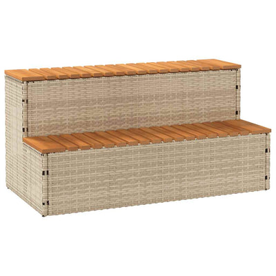 Beige hot tub step Matyasi 100x50x50,5cm (polyrottinki kiinteä akaasia)