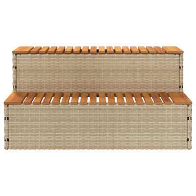 Beige hot tub step Matyasi 100x50x50,5cm (polyrottinki kiinteä akaasia)