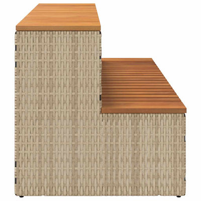 Beige hot tub step Matyasi 100x50x50,5cm (polyrottinki kiinteä akaasia)
