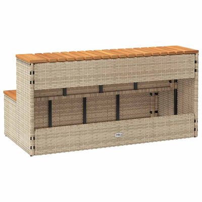 Beige hot tub step Matyasi 100x50x50,5cm (polyrottinki kiinteä akaasia)