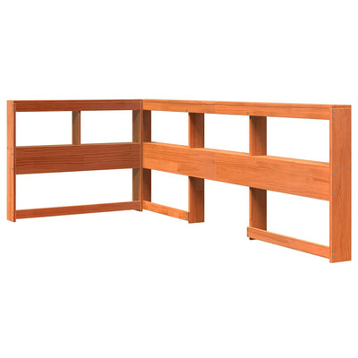 Sänky/kirjahylly ilman patjaa vahanruskea 75x190 cm täysi mänty