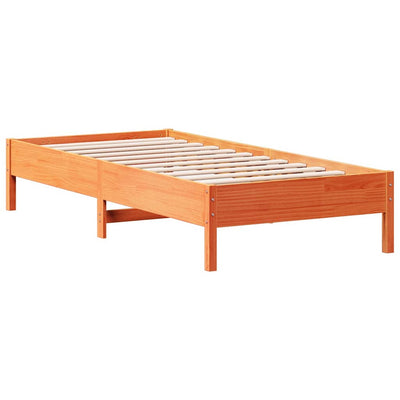 Sänky/kirjahylly ei patjaa vahanruskea 100x200 cm täysi mänty