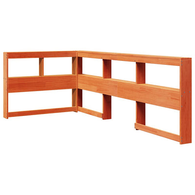 Sänky/kirjahylly ilman patjaa vahanruskea 90x190 cm täysi mänty