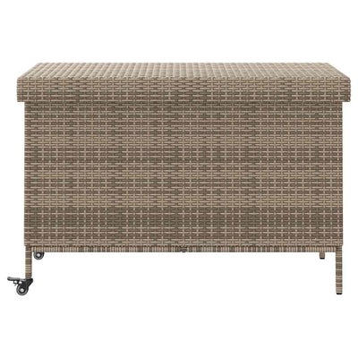 puutarhasäilytyslaatikko pyörillä harmaa 110x55x73 cm
