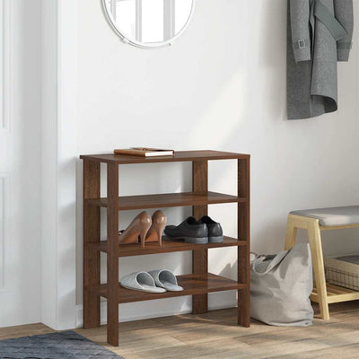 Kenkäteline ruskea tammi 61x32x70 cm tekninen puu