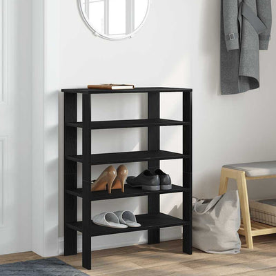 Kenkäteline musta 61x32x87,5 cm tekninen puu