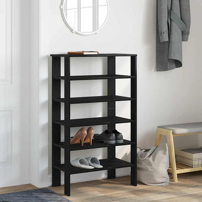 Kenkäteline musta 61x32x105 cm tekninen puu