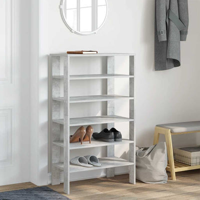 Kenkäteline betoninharmaa 61x32x105 cm tekninen puu