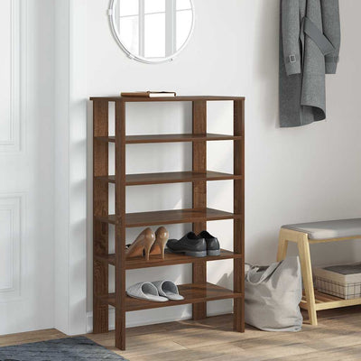 Kenkäteline ruskea tammi 61x32x105 cm tekninen puu