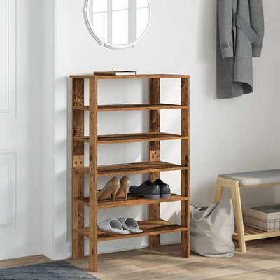 Kenkäteline vanhaa puuta 61x32x105 cm tekninen puu
