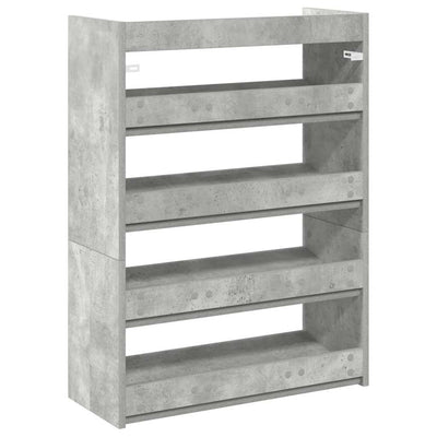 Kenkäteline betoninharmaa 60x25x81 cm tekninen puu