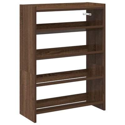 Kenkäteline ruskea tammi 60x25x81 cm tekninen puu